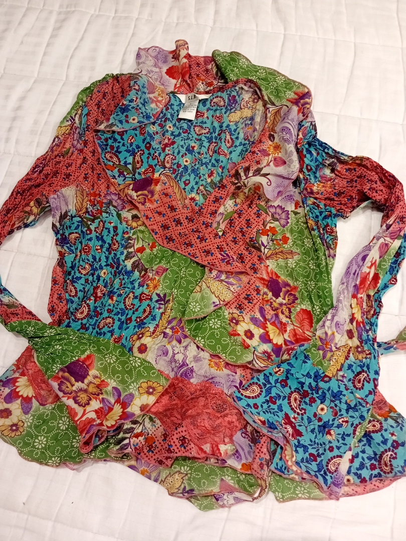 Blouse en patchwork floral