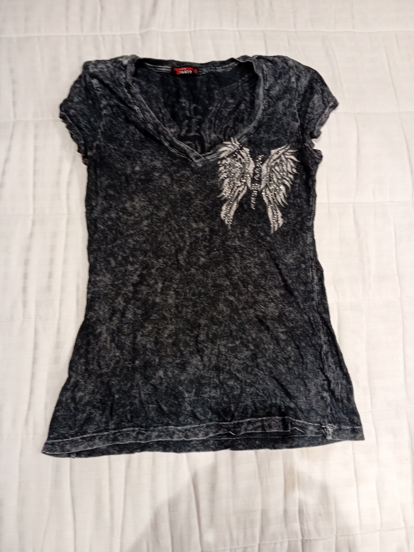 T Party T-shirt con strass e ali