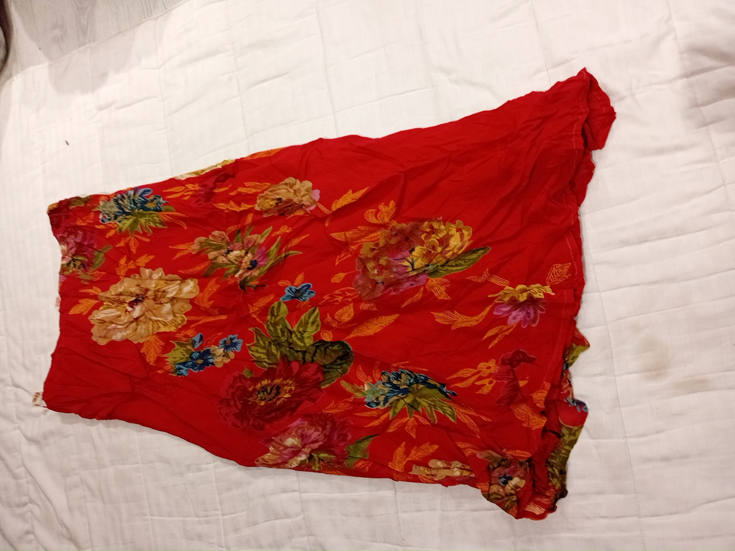 Red Floral Maxi Skirt