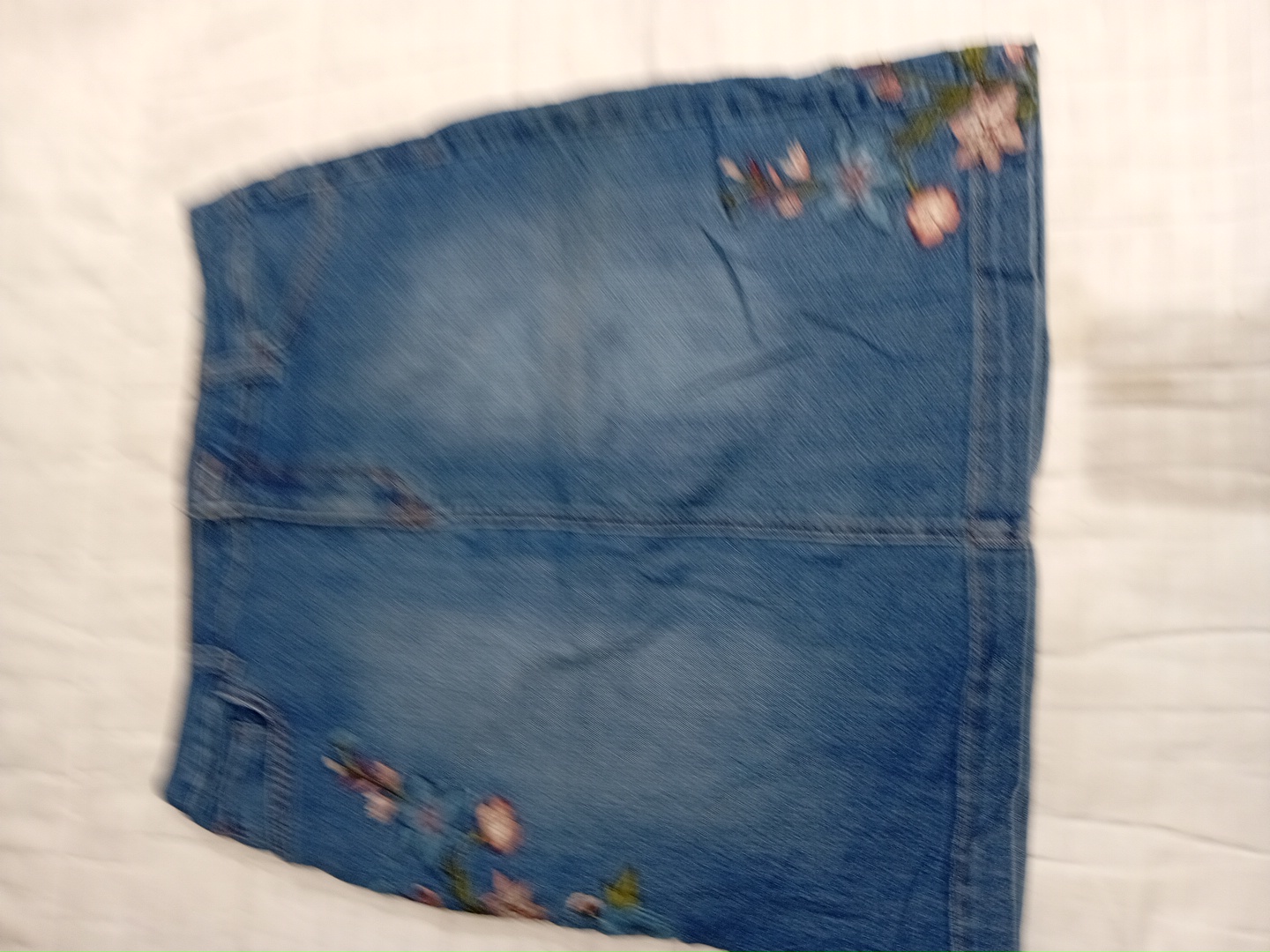 Style & Co Denim Mini Skirt with Floral Embroidery
