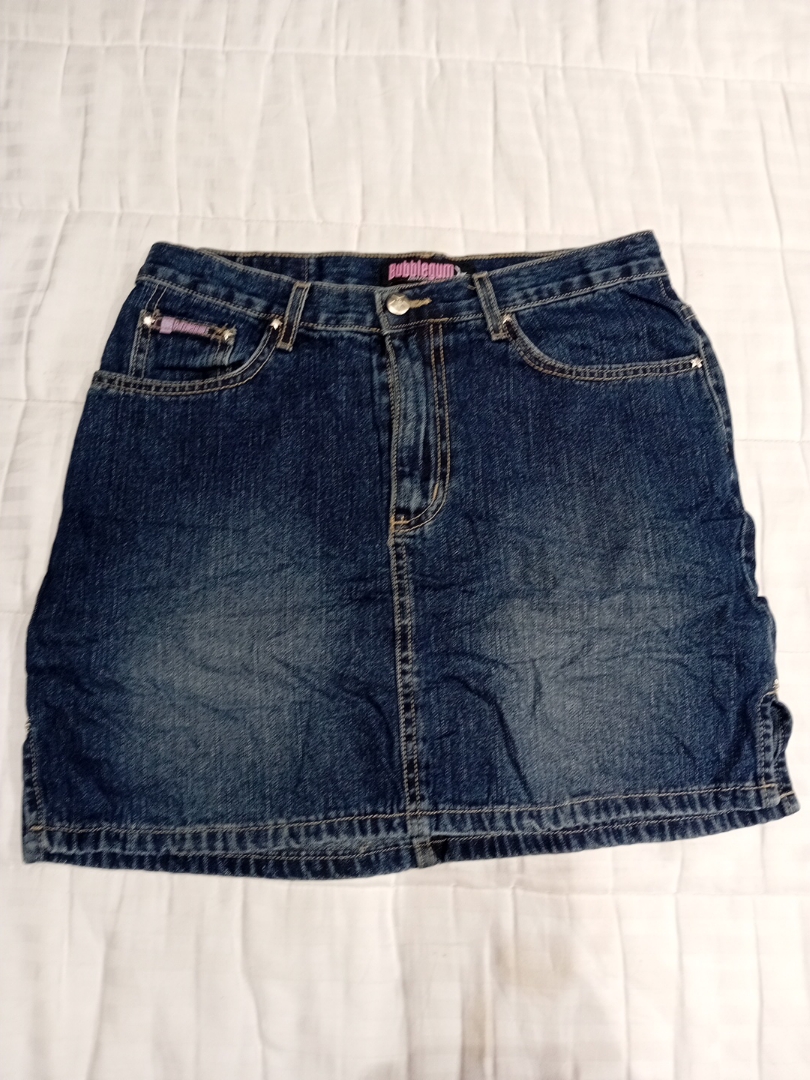 Jupe mini en denim bubblegum