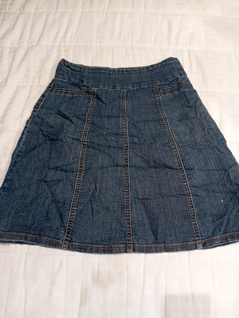 Contrast Denim Mini Skirt