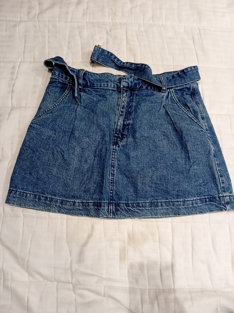 We The Free Denim Mini Skirt with Belt