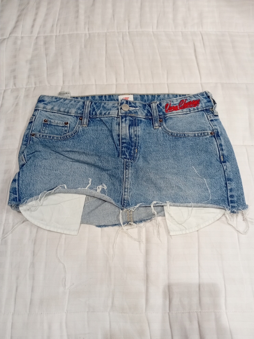 Cherry Coke Denim Mini Skirt
