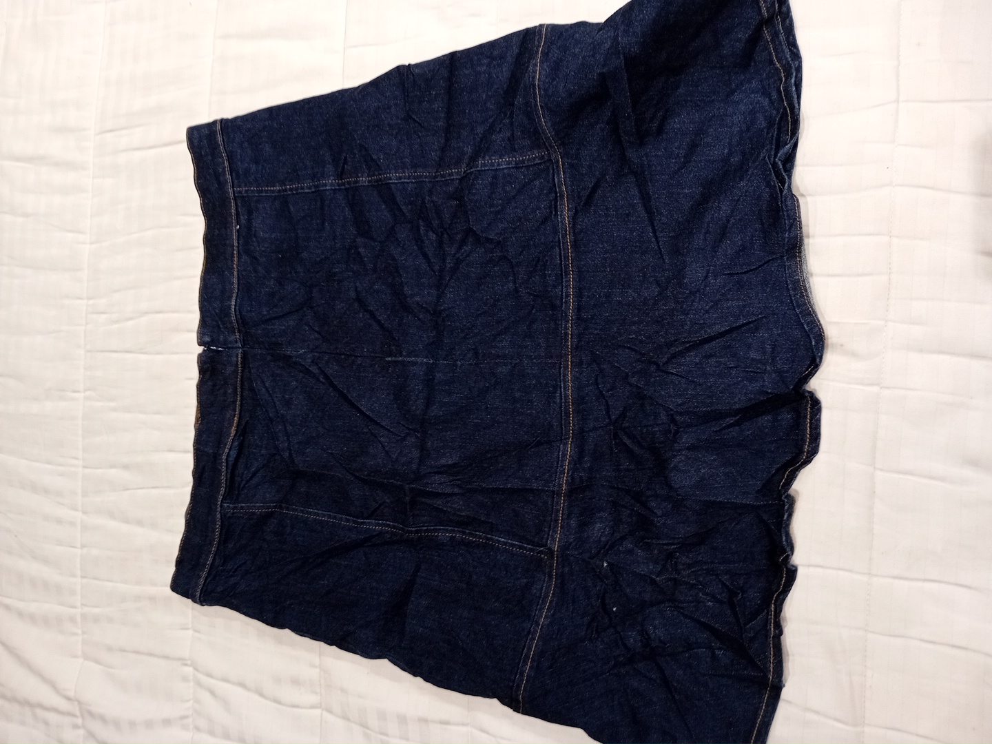 Denim Ruffle Mini Skirt