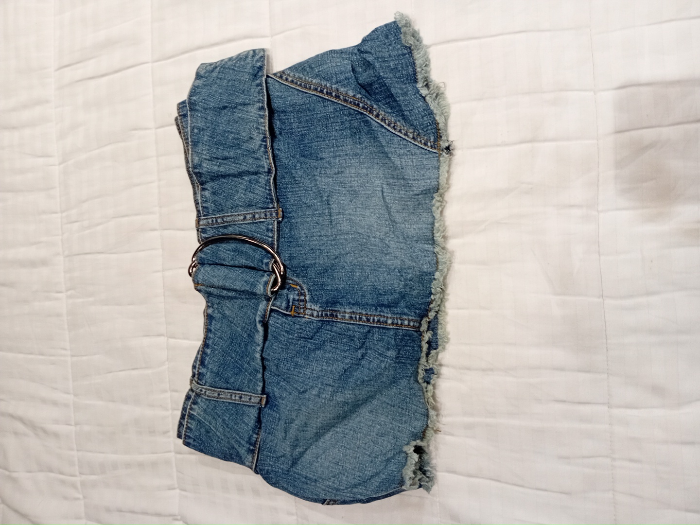 Y2K Denim Mini Skirt with Belt Detail