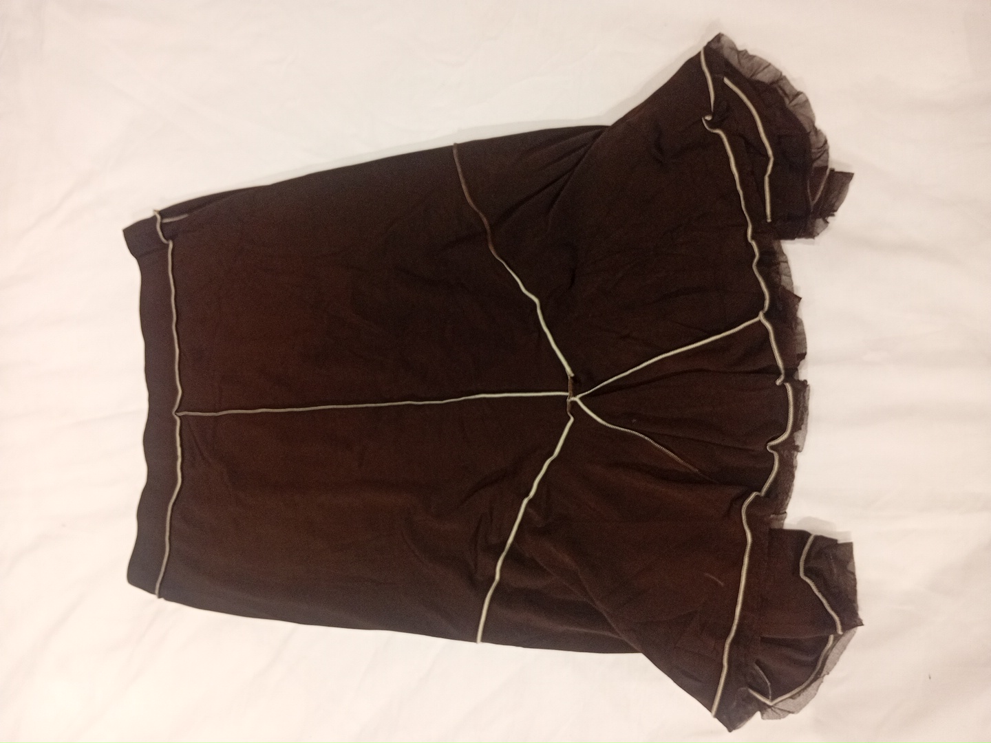 Max Studio Brown Midi Skirt with Ruffle Hem