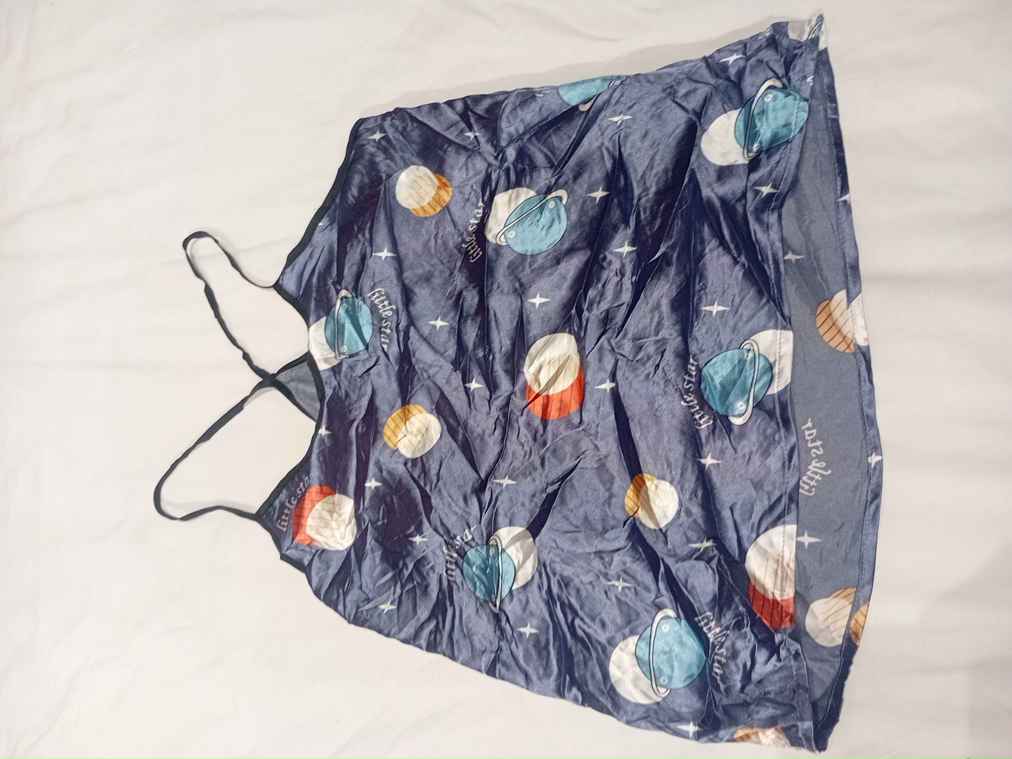 Satin Cami Top with Planet Print