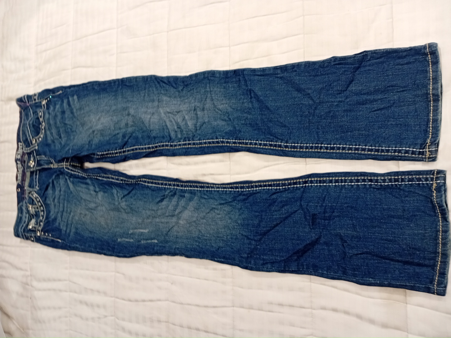 Antique Rivet Embellished Flare Jeans