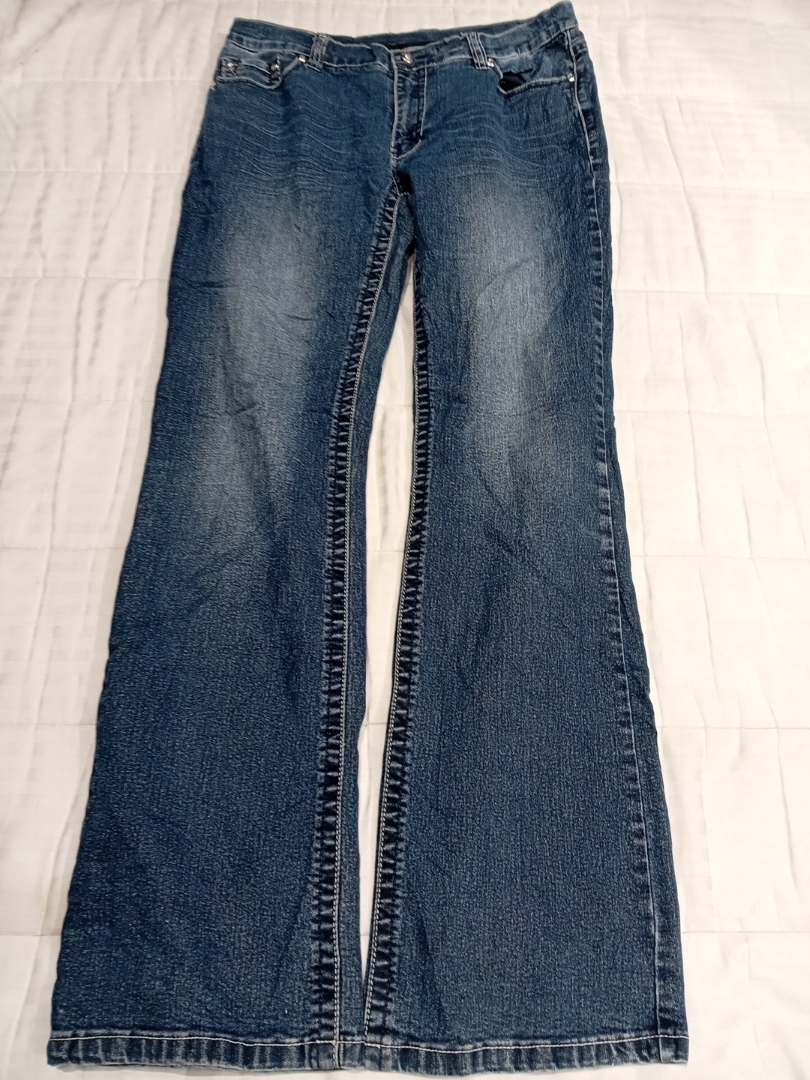 Jeans a zampa d'elefante decorati Skyanne