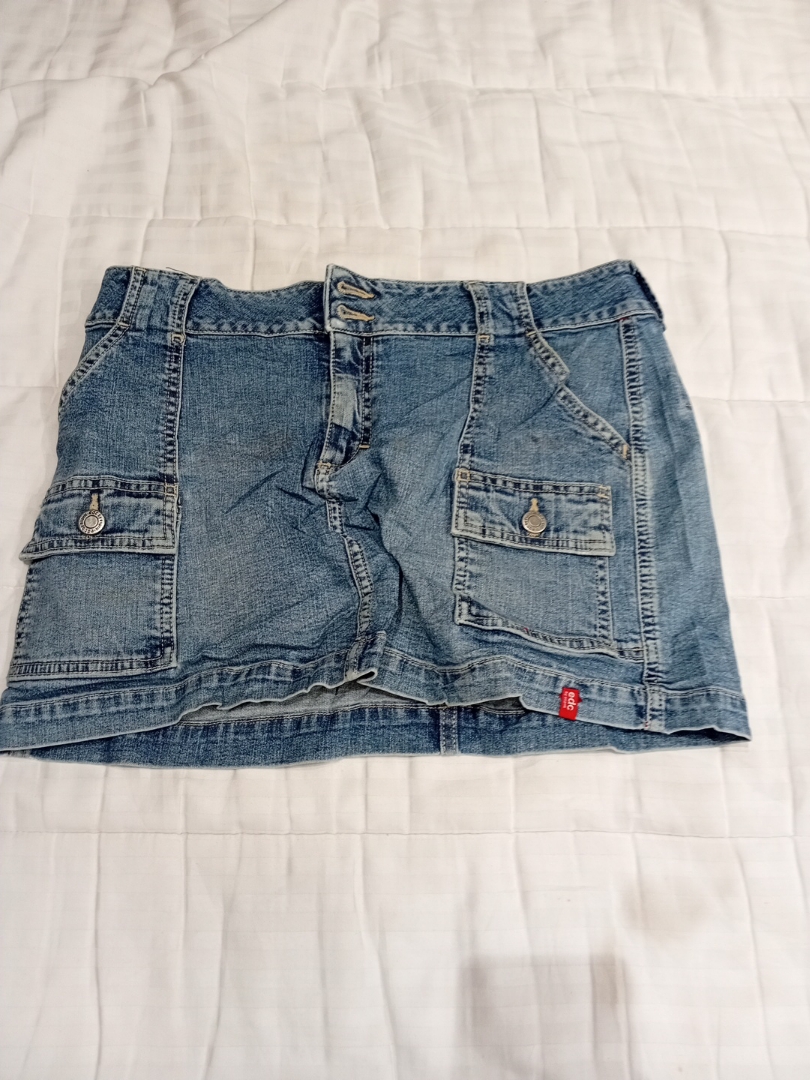 EDC Denim Mini Skirt with Cargo Pockets