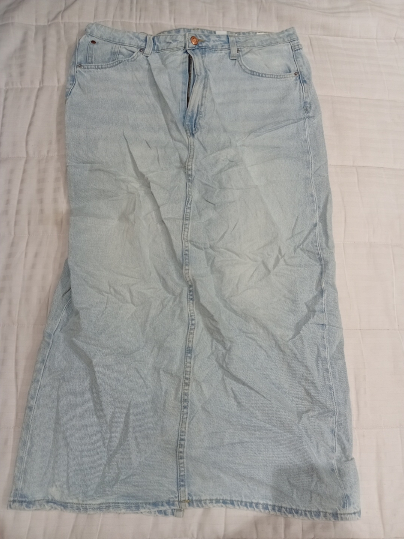 Light Blue Denim Maxi Skirt