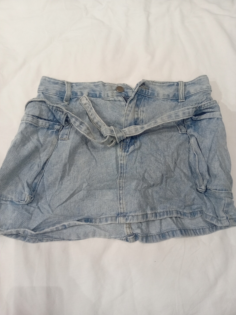 Light Blue Denim Mini Skirt