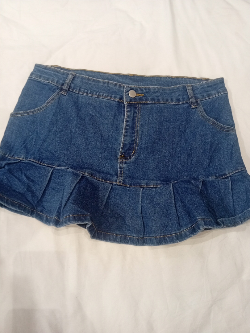 Denim Ruffle Skirt