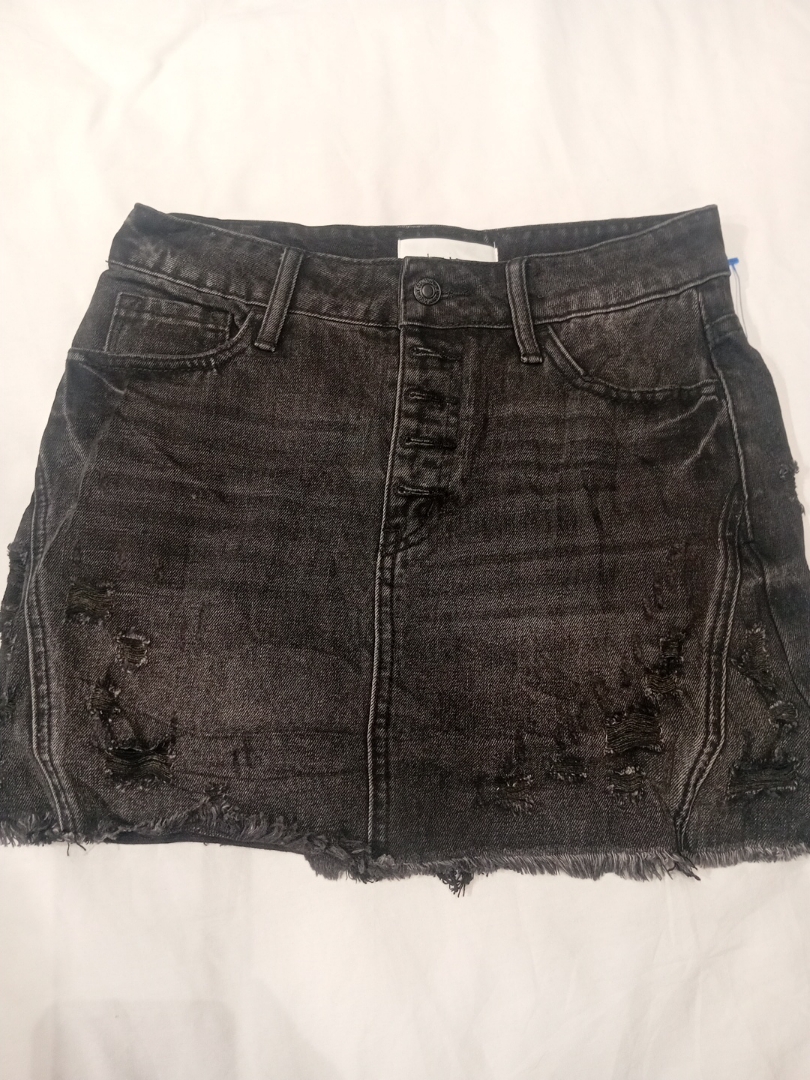 Black Denim Mini Skirt