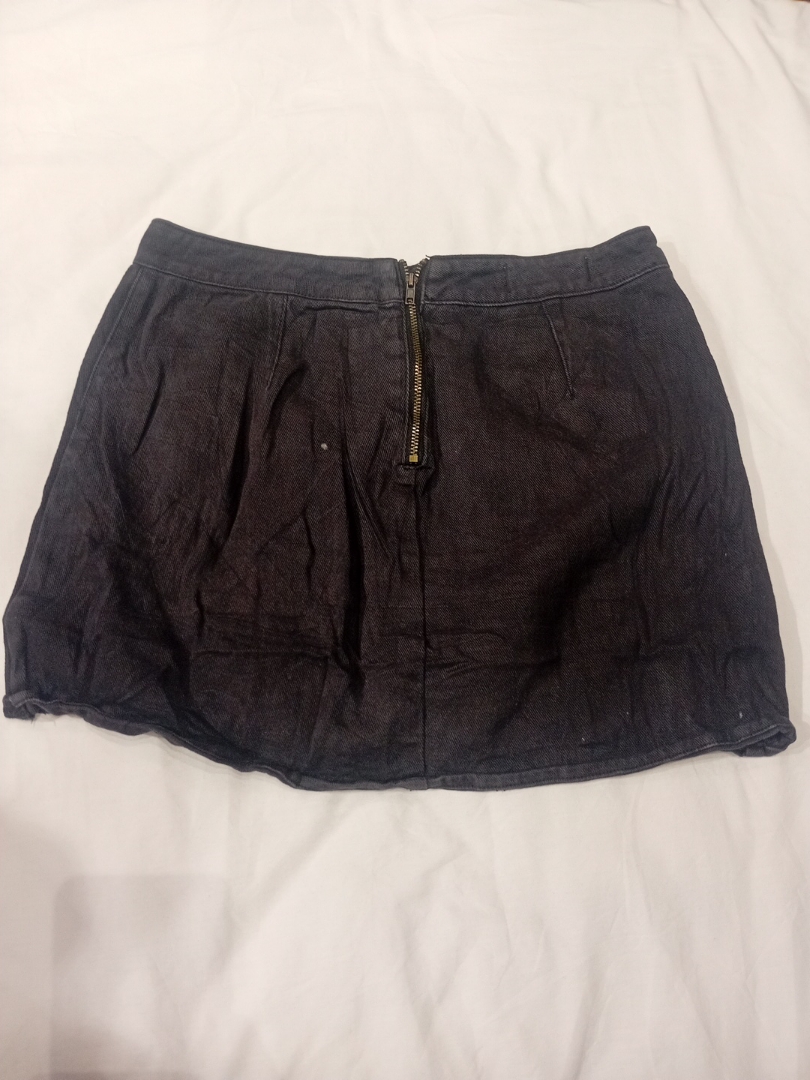 Black Denim Mini Skirt