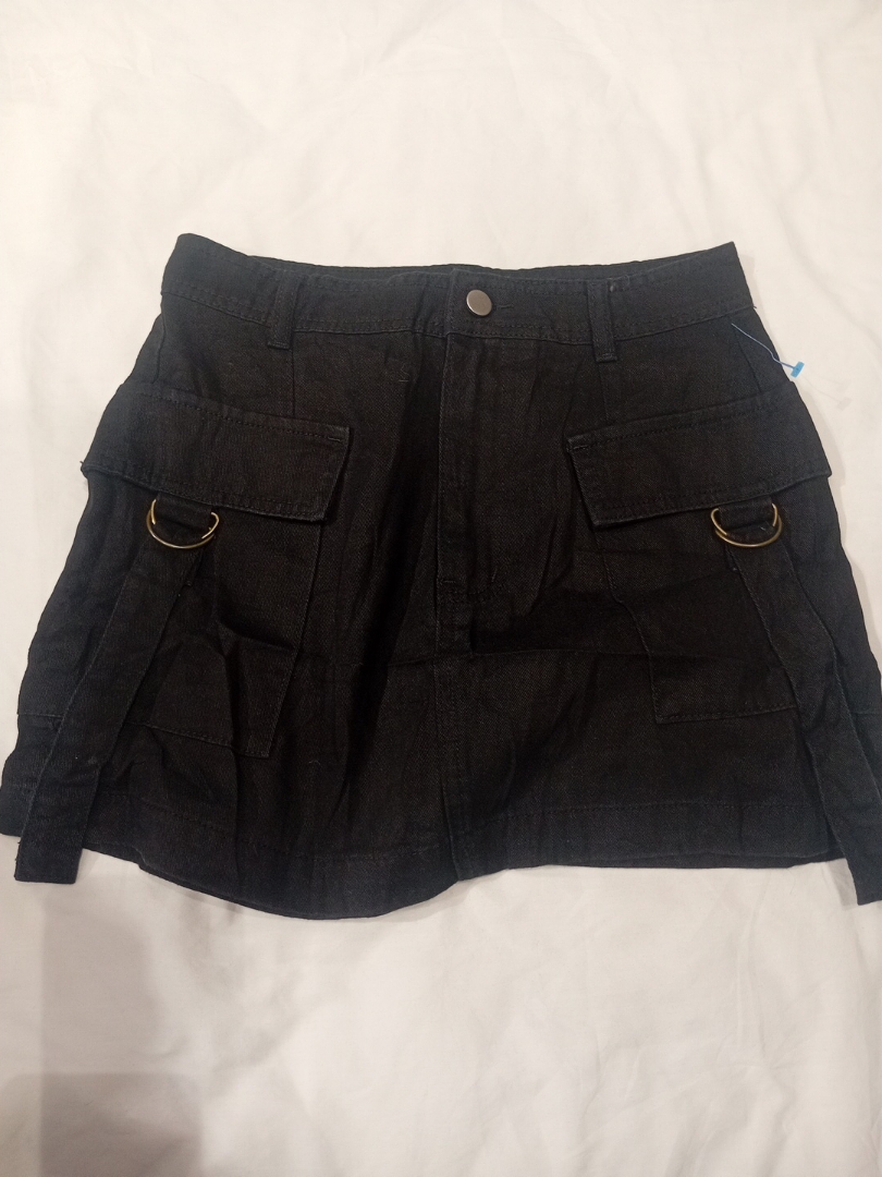 Black Cargo Skirt