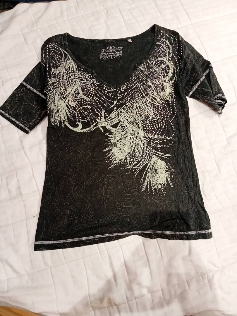 Black Embellished T-Shirt