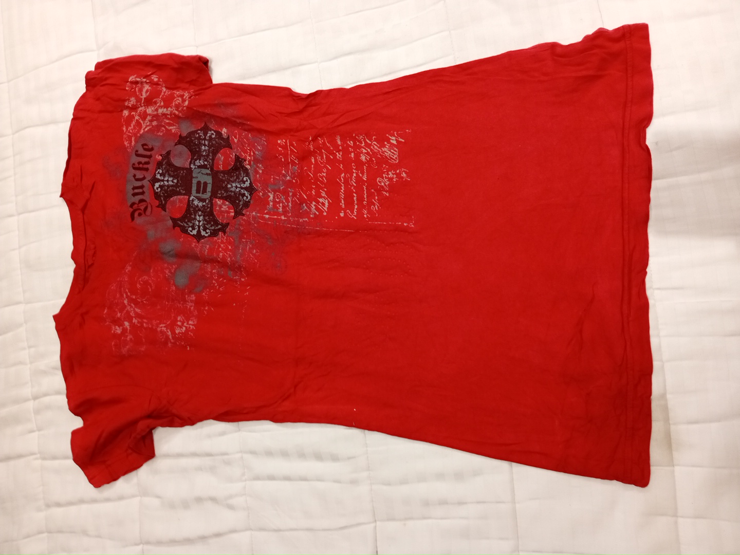 Buckle branded red graphic t-shirt