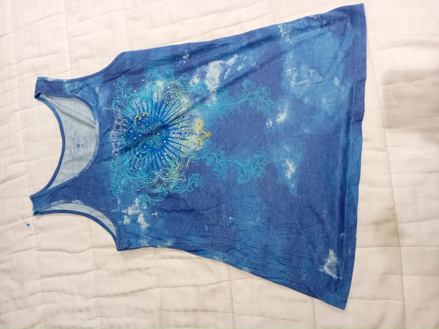 Débardeur tie-dye bleu