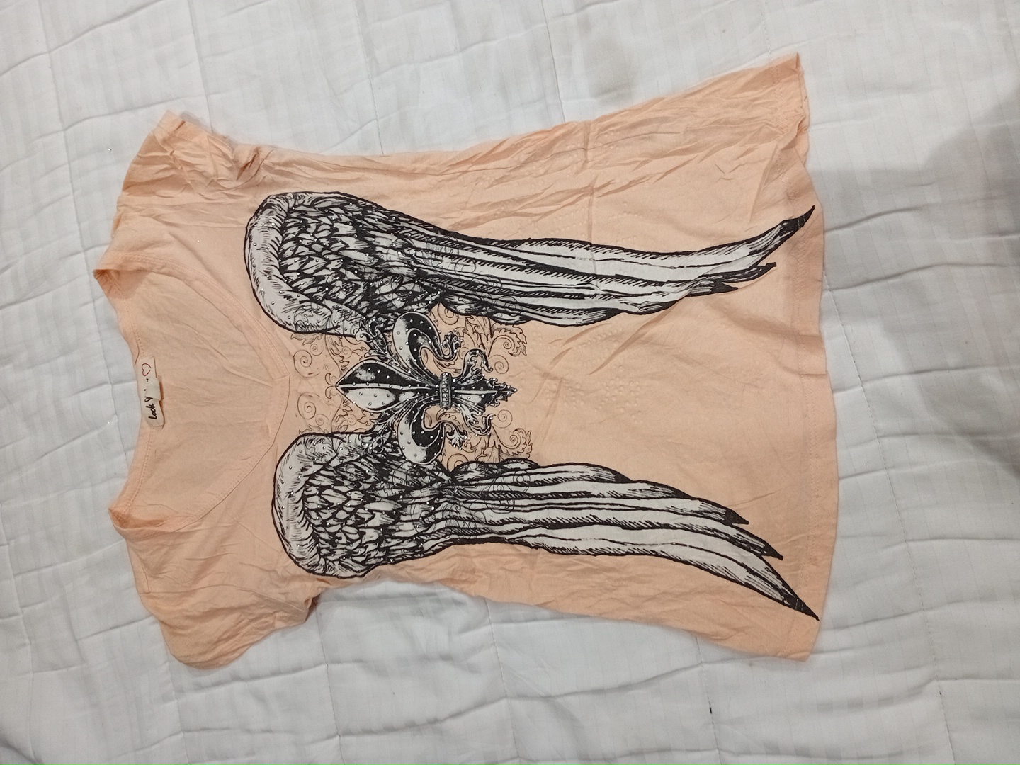 T-Shirt with Angel Wing Design