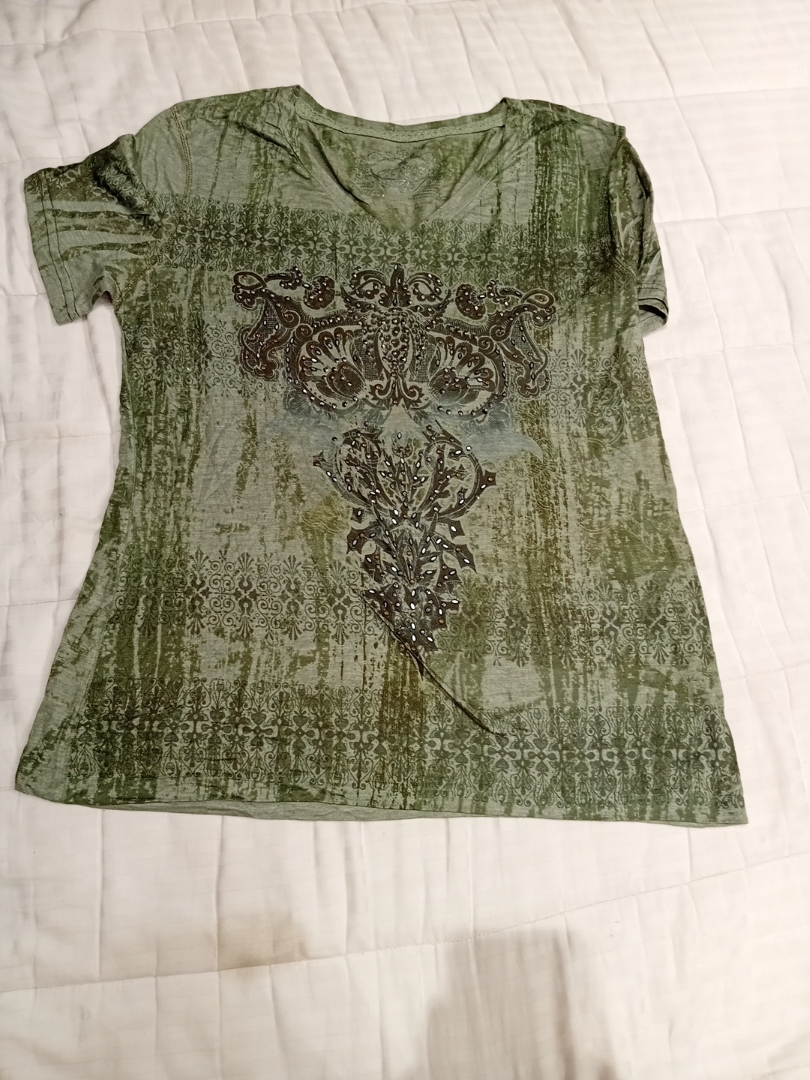 Green Printed Top