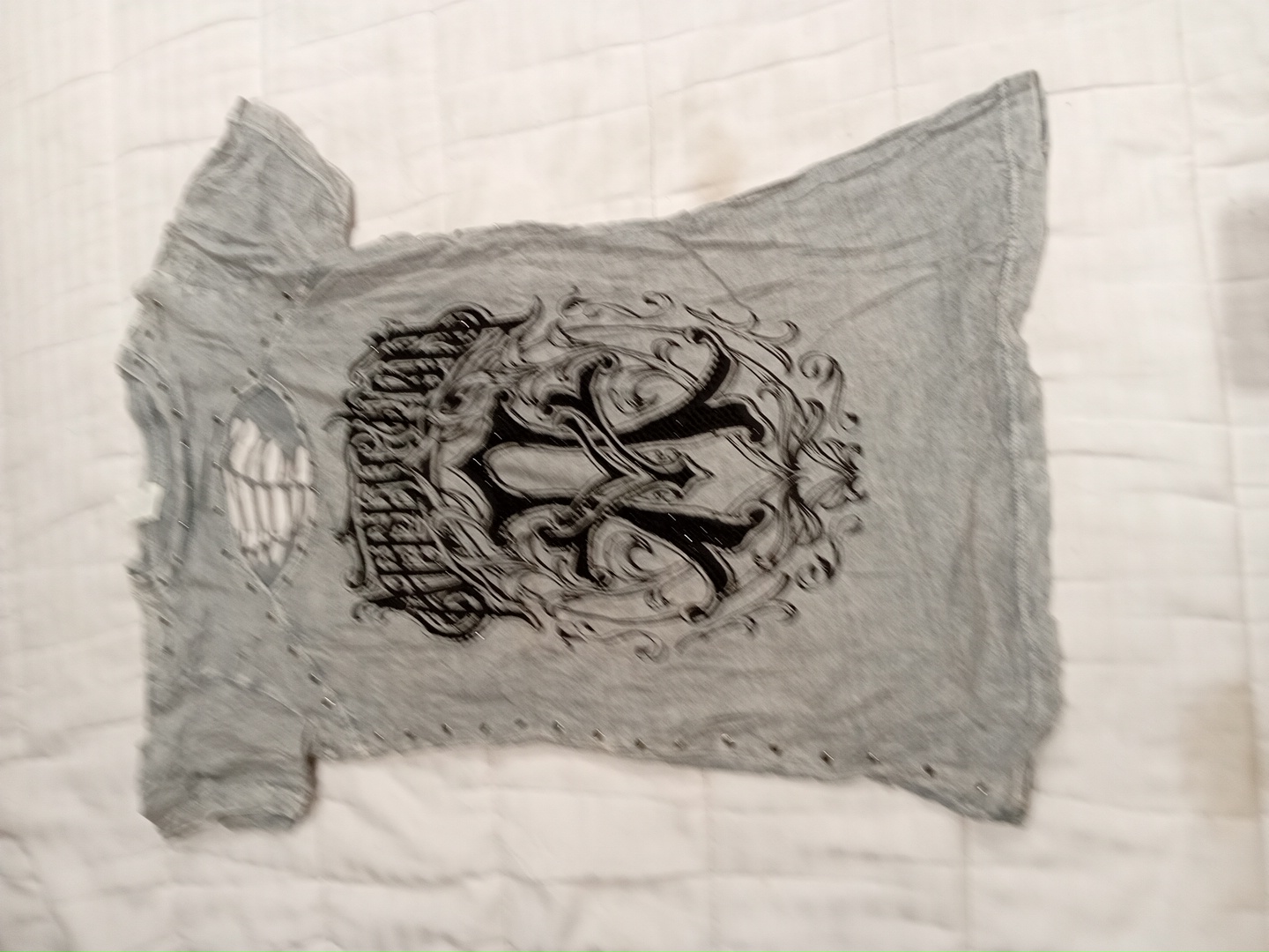 Maglietta Grigia Distressed