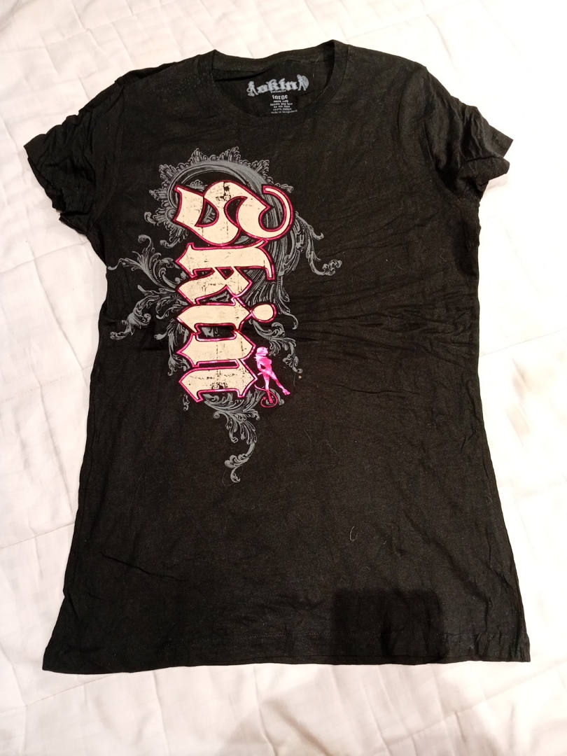 Black Graphic T-Shirt with Angel Design