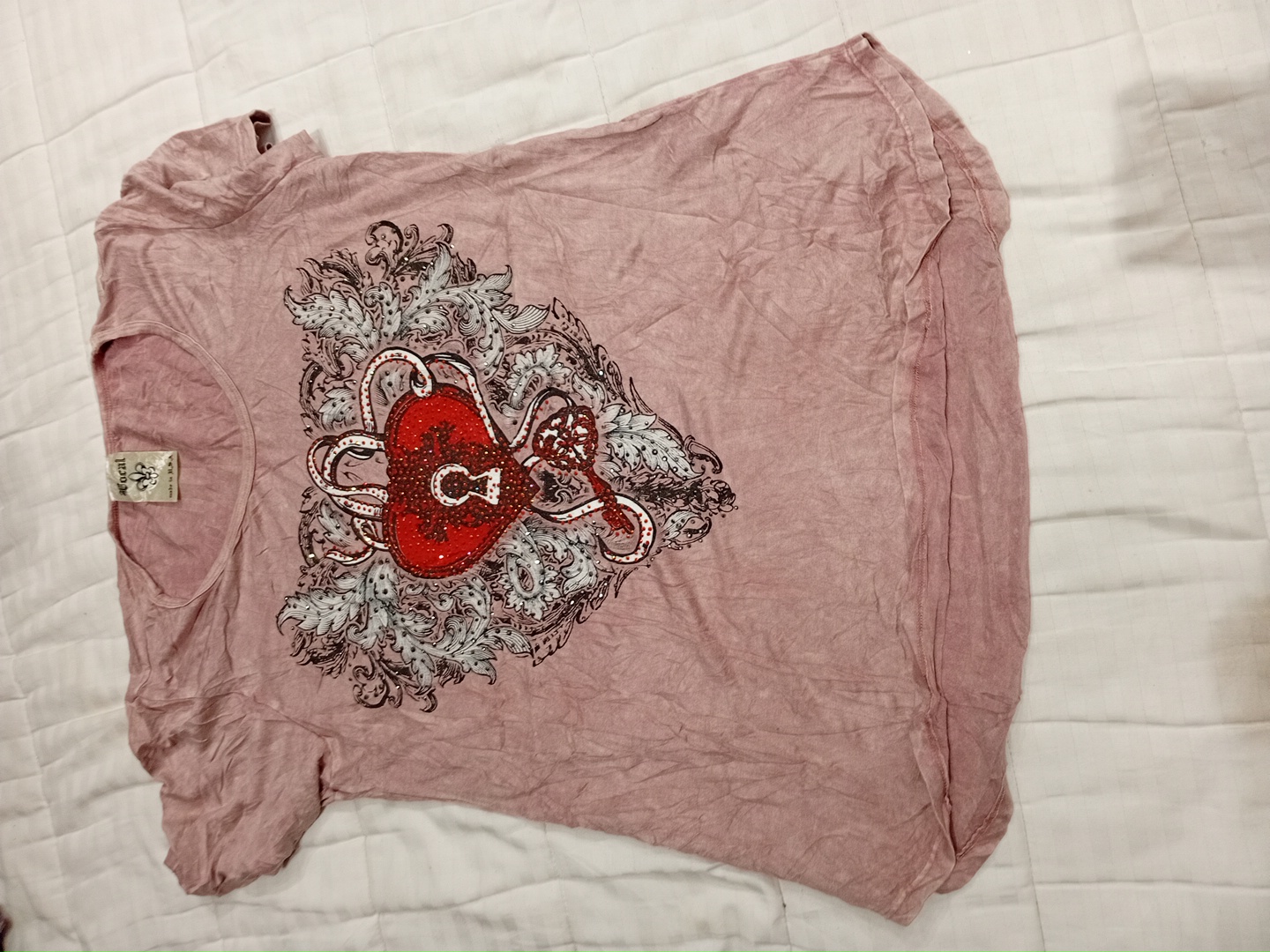 Lilac T-Shirt with Heart Design