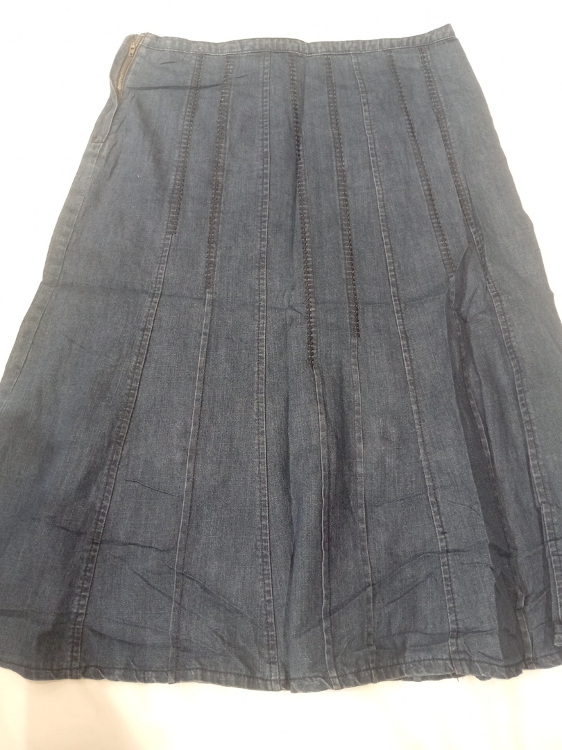 Saia de Denim Cinza Escuro