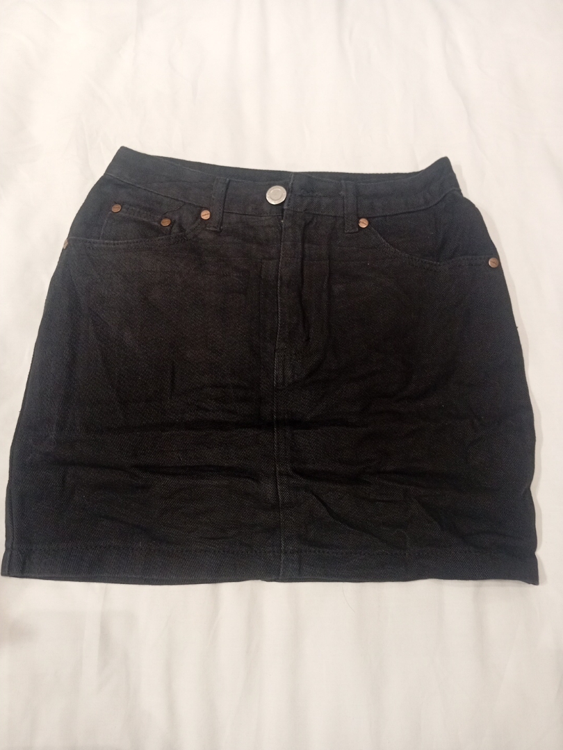 Black Denim Skirt