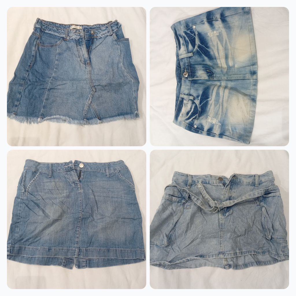 デニム＆コットンスカートバンドル - 15ミニ＆ミディスカート