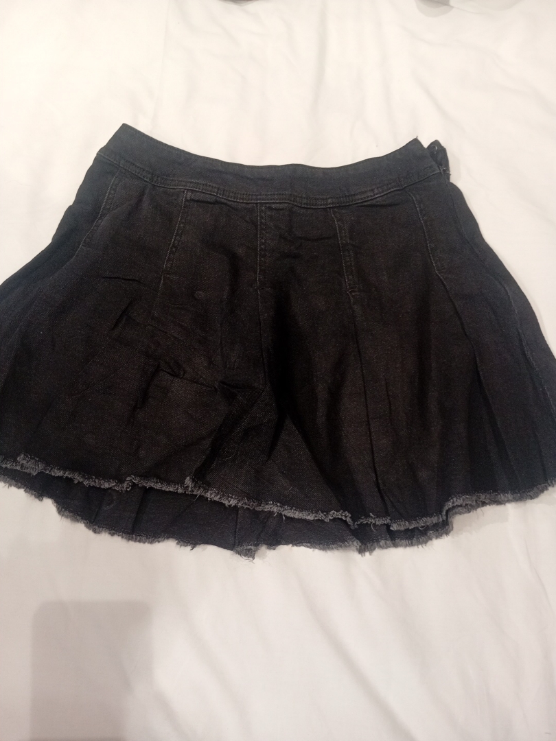 Black Denim Mini Skirt