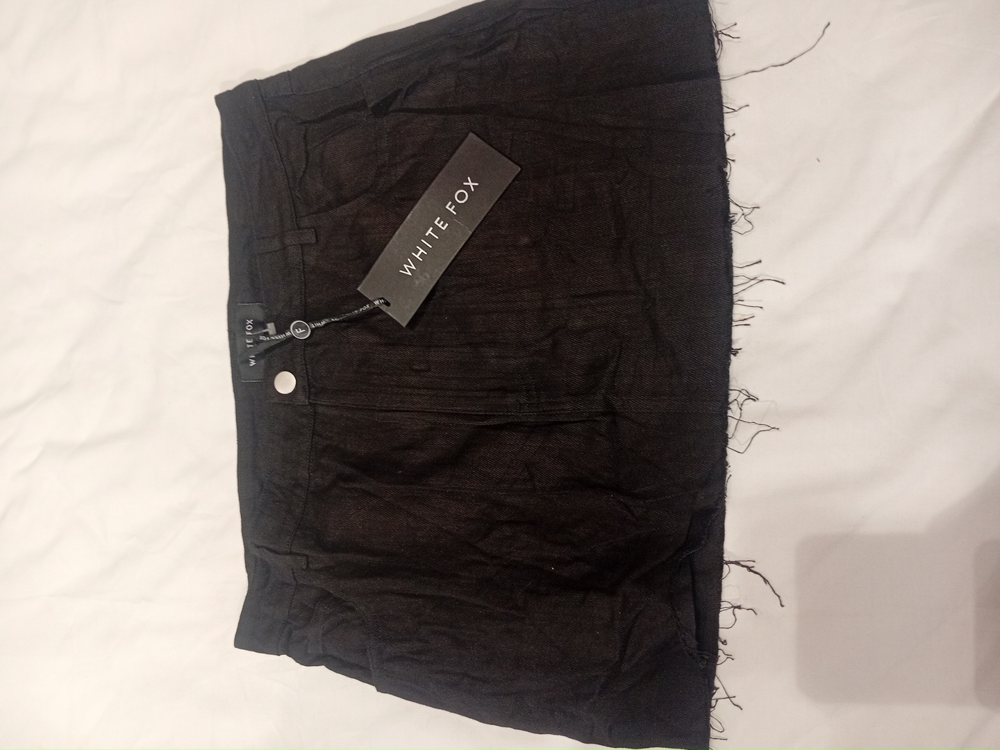 Black Denim Mini Skirt