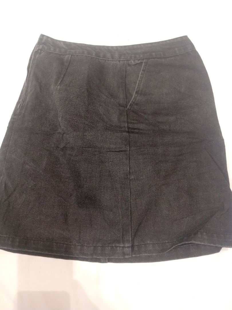 Black Denim Mini Skirt