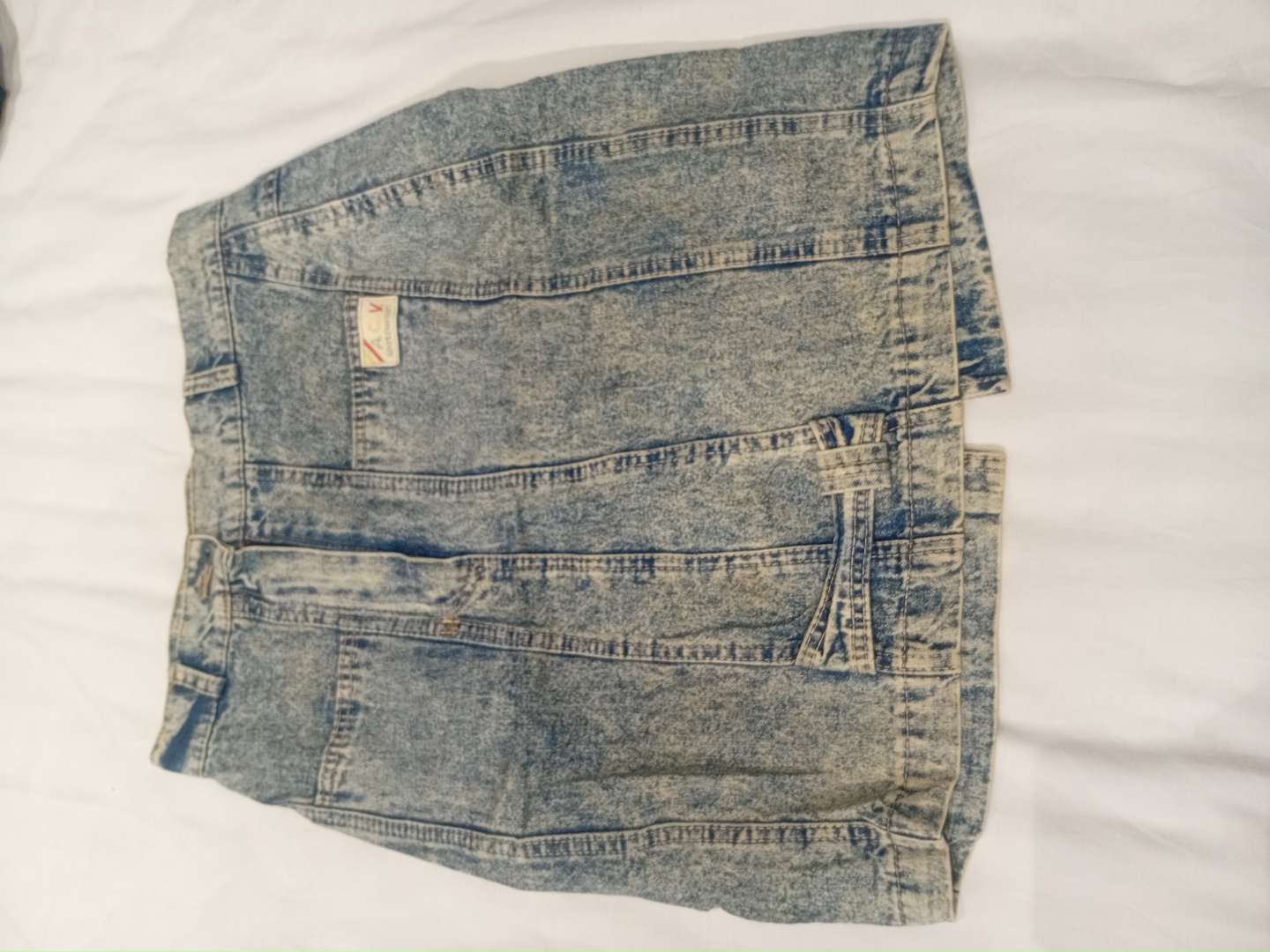 Saia de Jeans com Lavagem Ácida