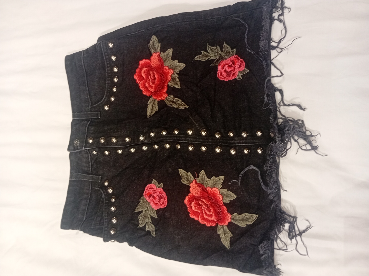 Embellished Denim Skirt