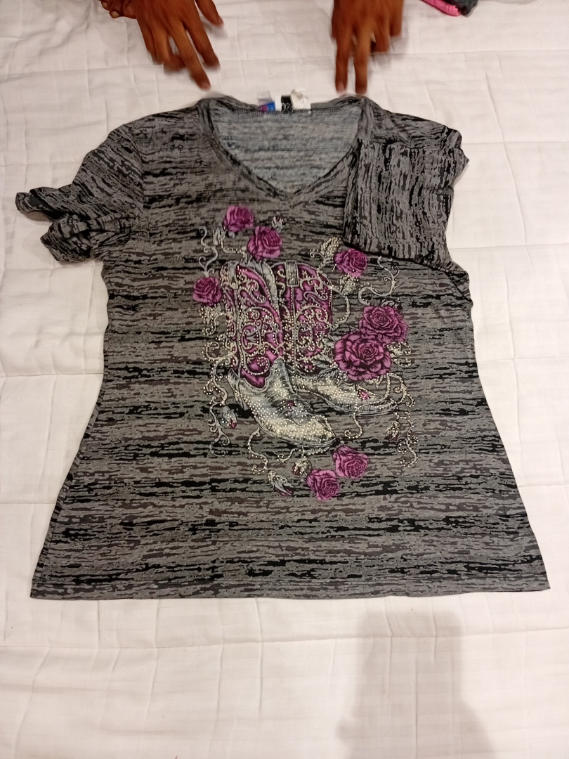 Jody California Gray Printed T-Shirt