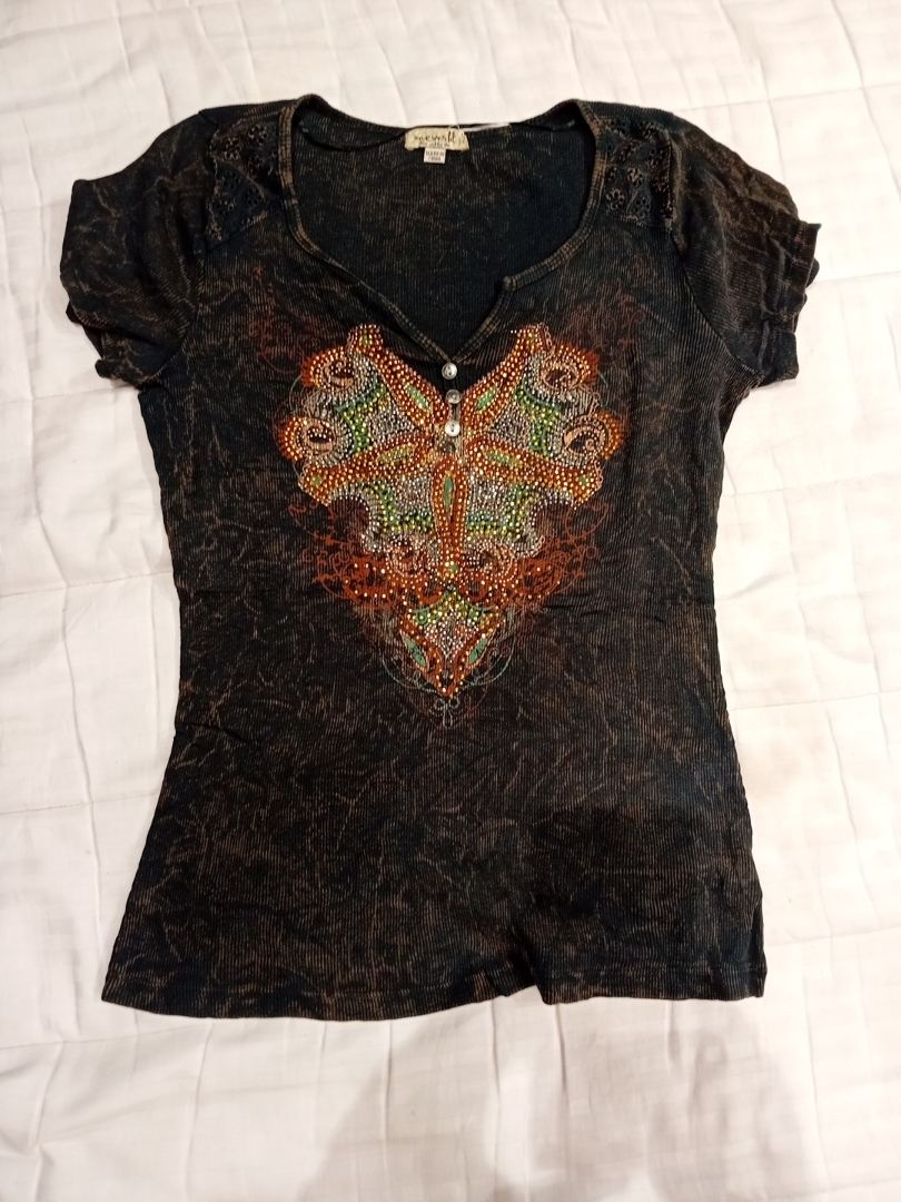 Brown Embellished Top