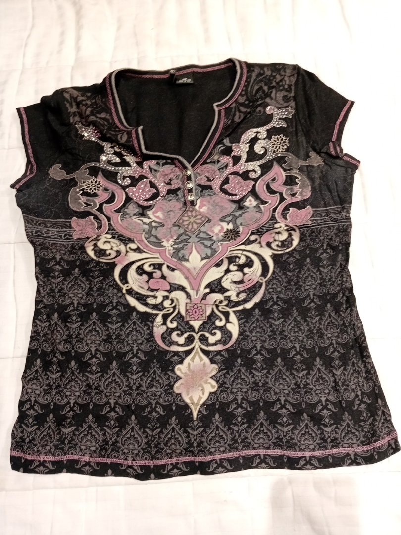 Top Nero Ricamato