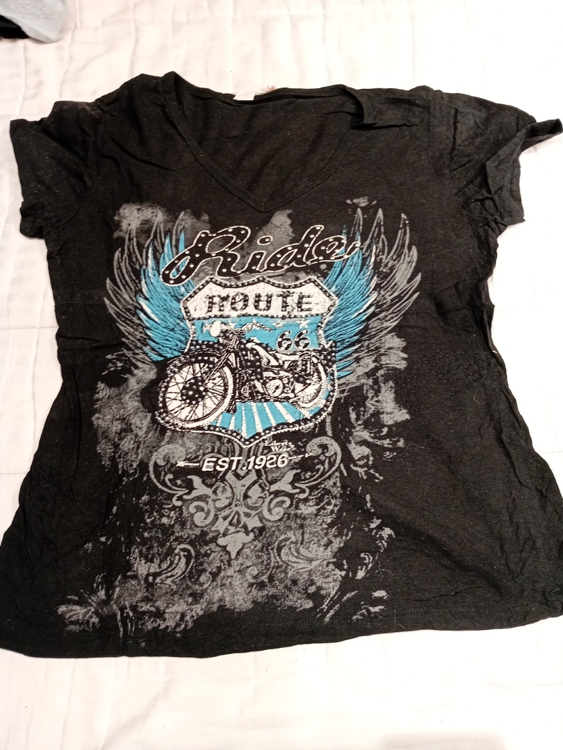 T-Shirt with Route 66 Graphic