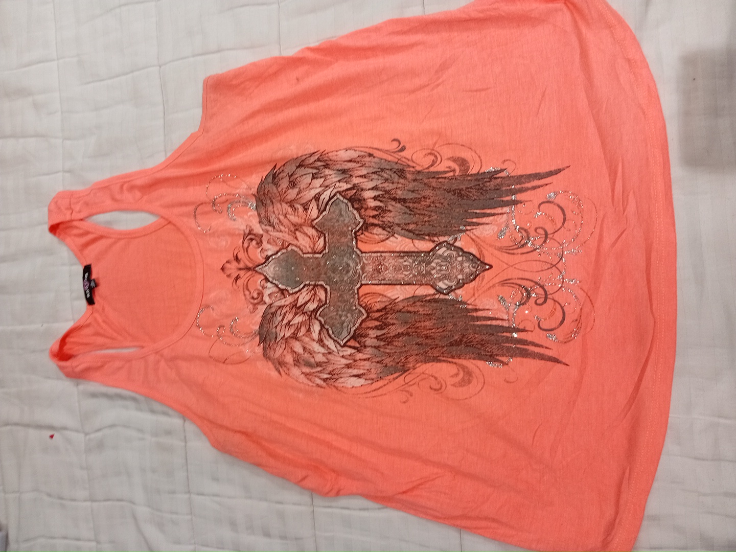 Orange Graphic Tank Top