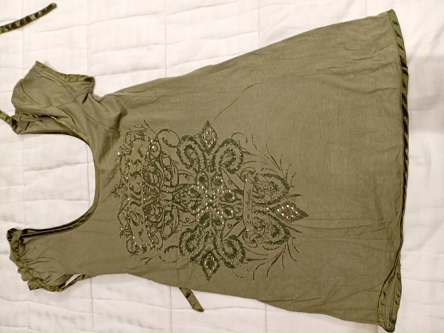 Olive Green Embellished Top