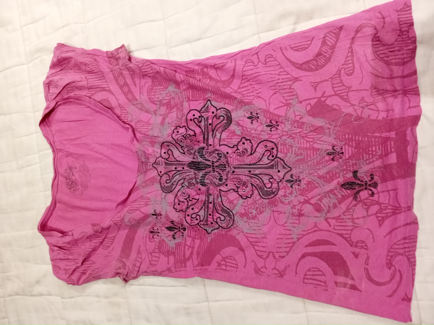 Pink Top with Cross Design