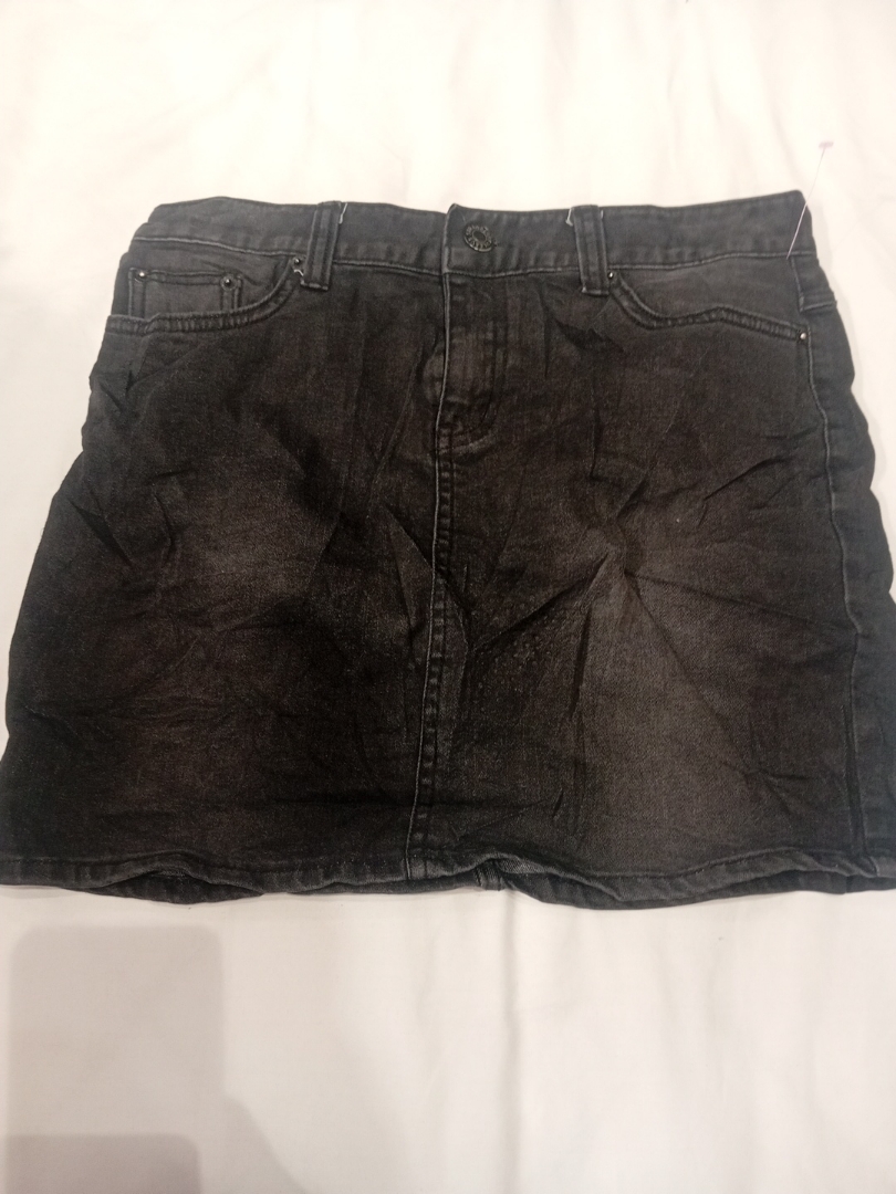 Gonna mini in denim nero