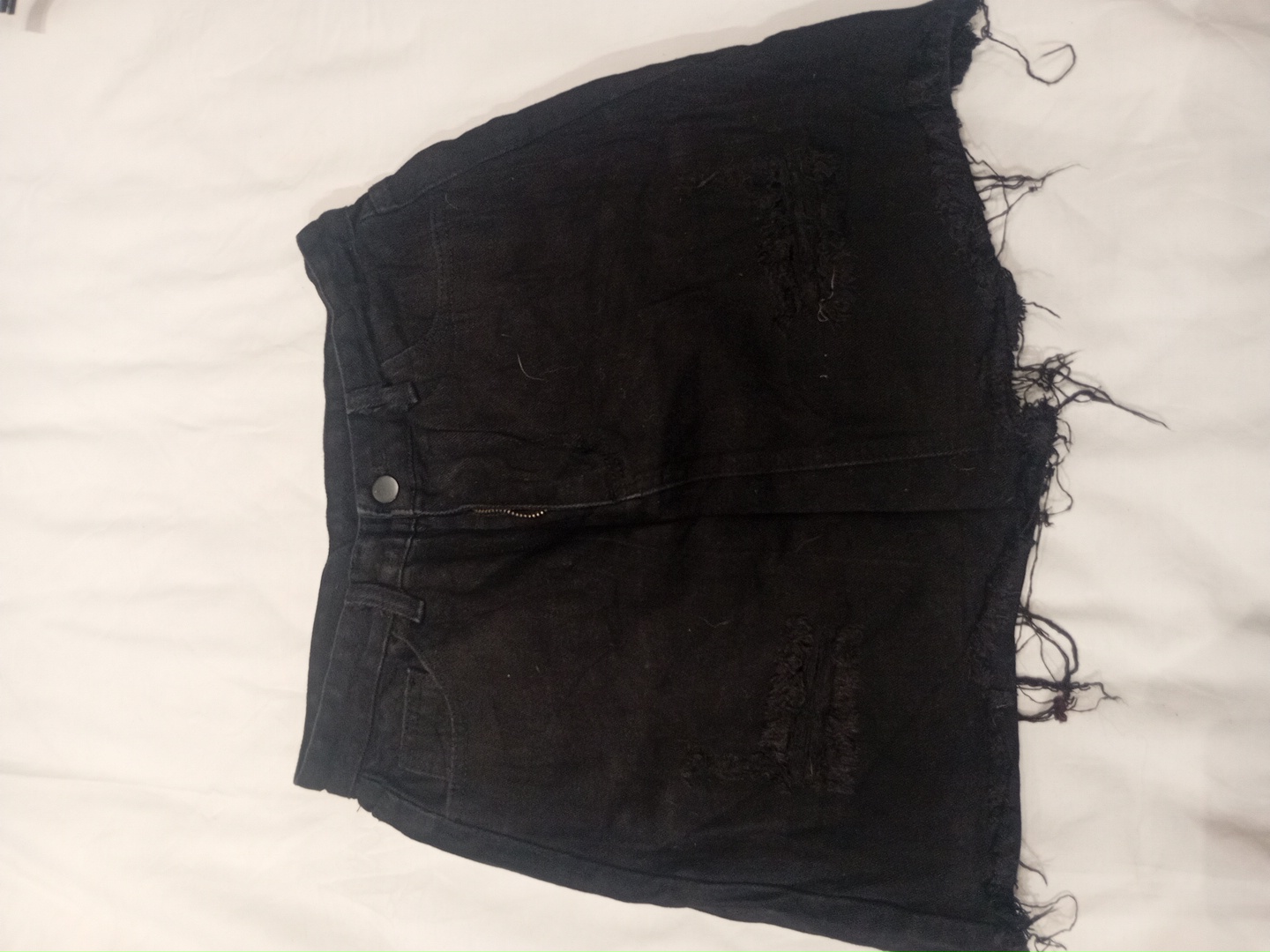 Schwarzer Denim Minirock