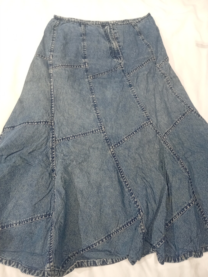 Denim Patchwork Skirt