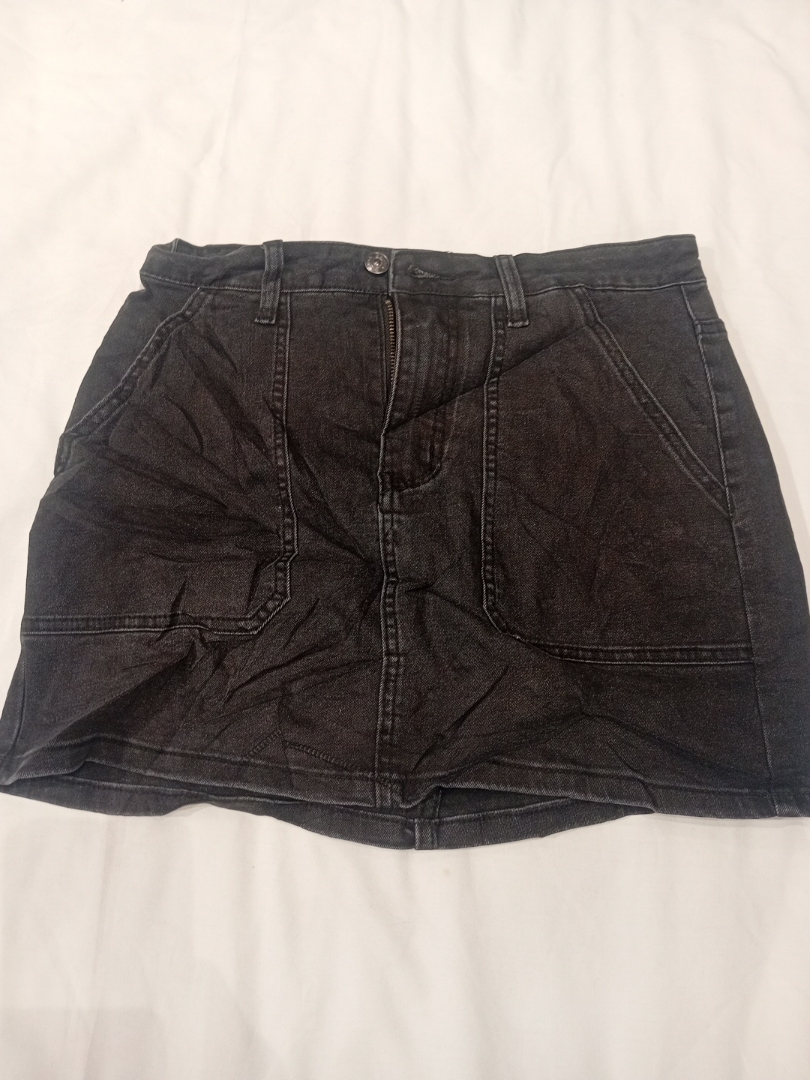 Black Denim Mini Skirt