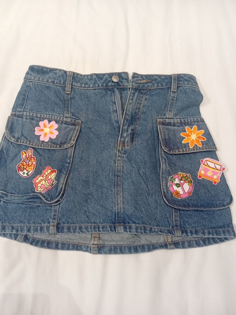 Saia de Jeans com Patches
