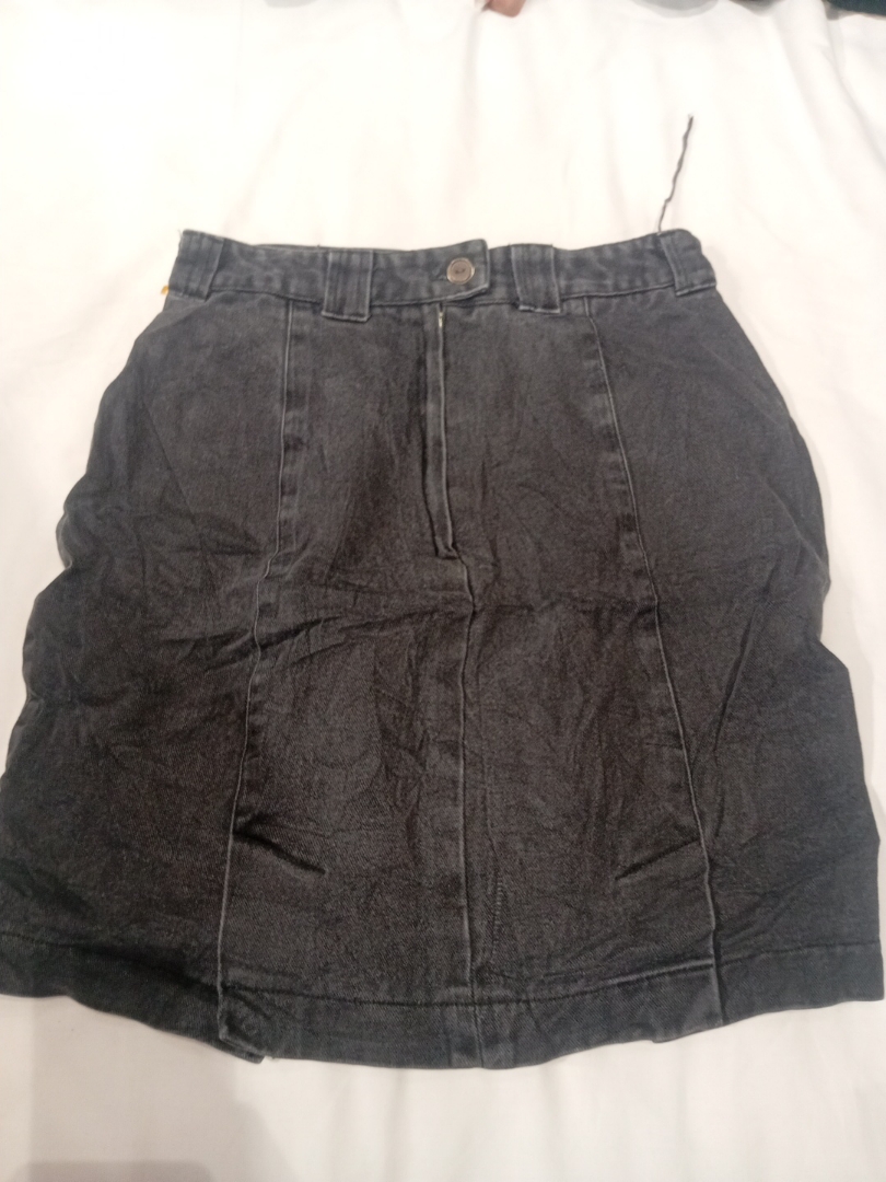 Gonna in denim grigio scuro